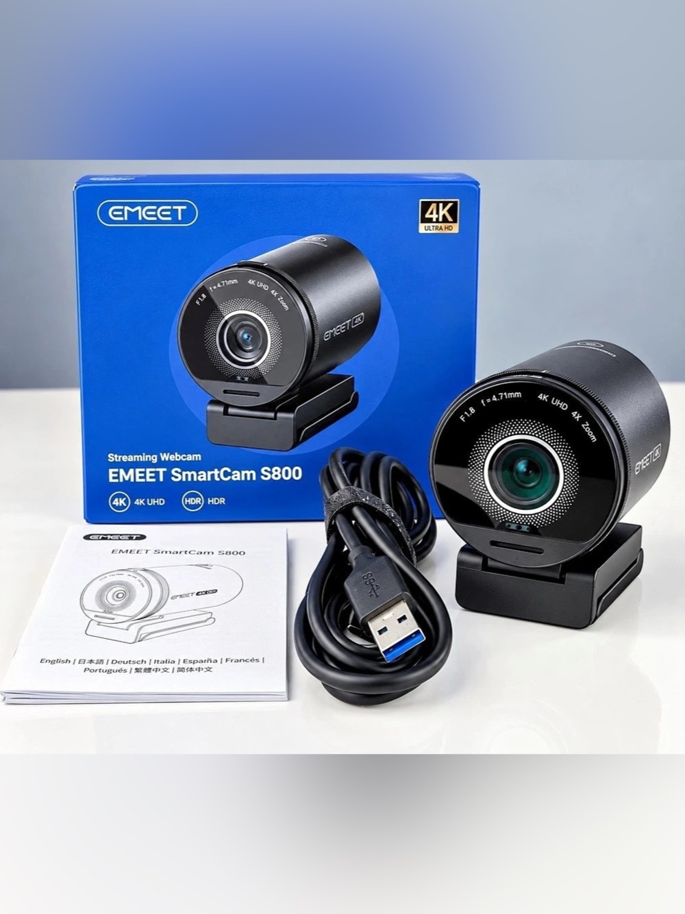 EMEET SmartCam S800 4K UHD Webcam HDR Autofocus